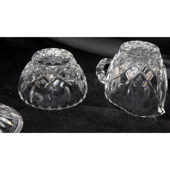 Vtg Gorham King Edward Collection Sugar & Cream Set C455 Glass Lead Crystal Lid - Picture 8 of 12